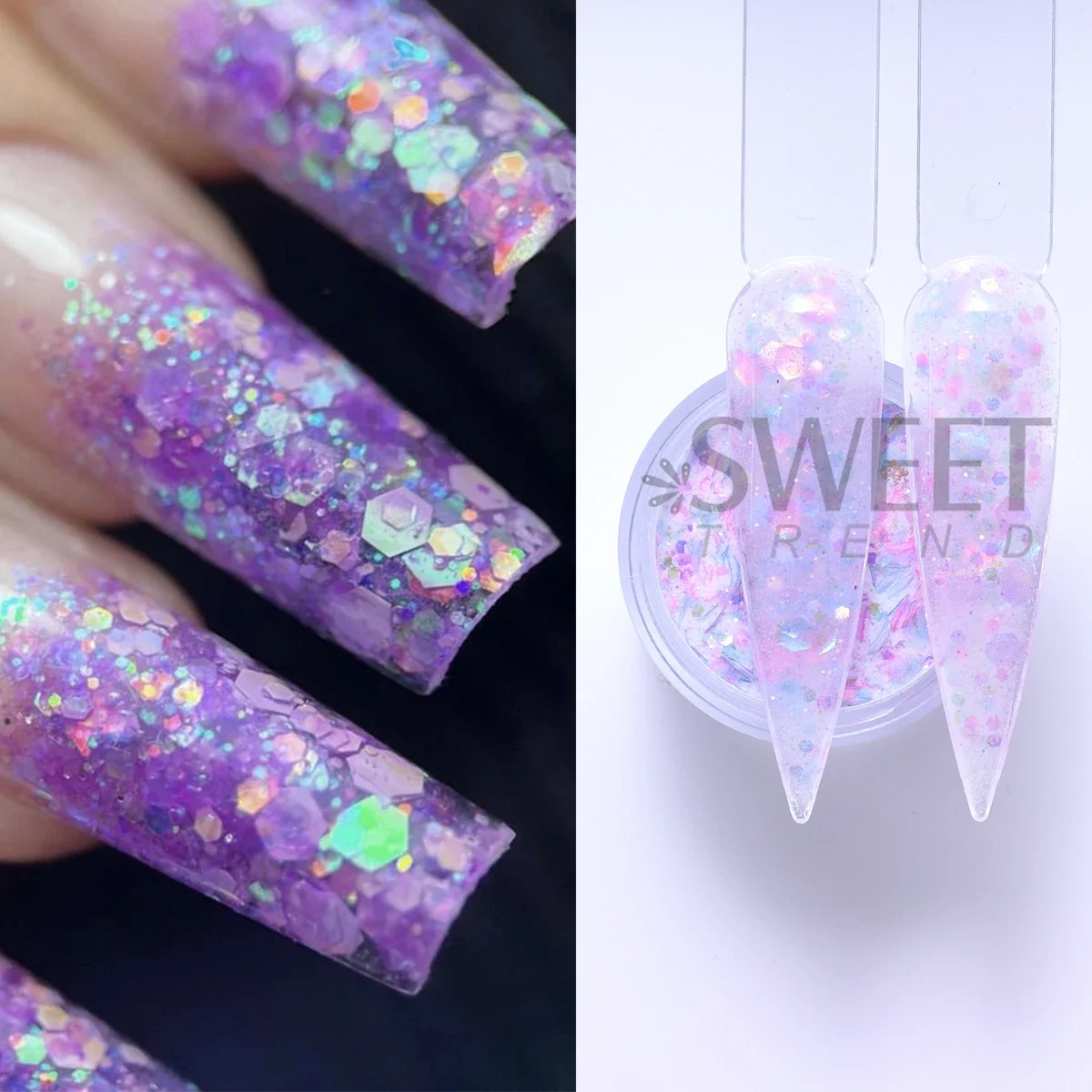 6 ピース/セットシマーグリッタースパンコールアクリルネイルパウダー彫刻延長デザイン 10 グラム DIY フレンチ延長ツールマニキュア用品ダスト