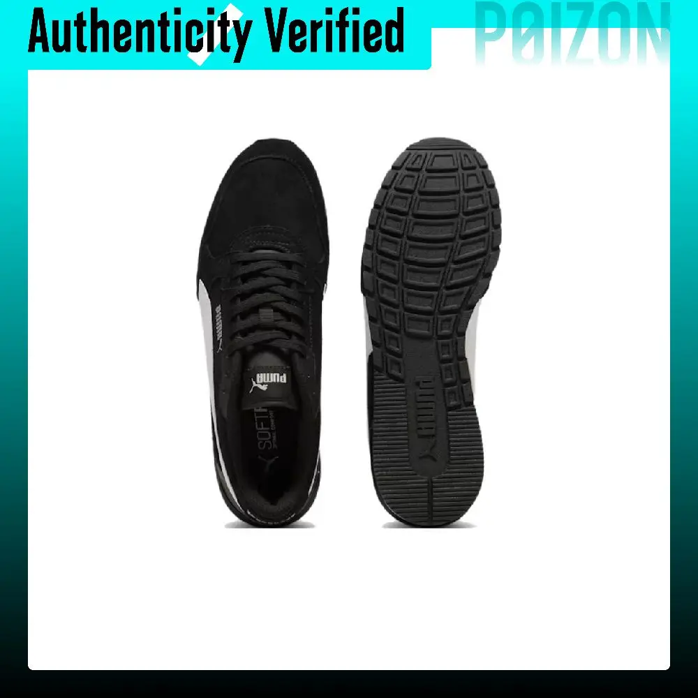 PUMA St Runner Abrasion Resistant Low top Casual Shoes Unisex Black White 399665-01