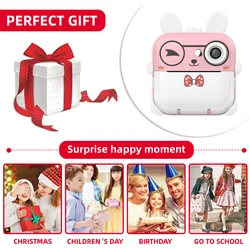 Child Cartoon Camera Instant Print Photo Digital Camera Portable Mini Thermal Print Camera Parent-Child Interaction Toys Camera