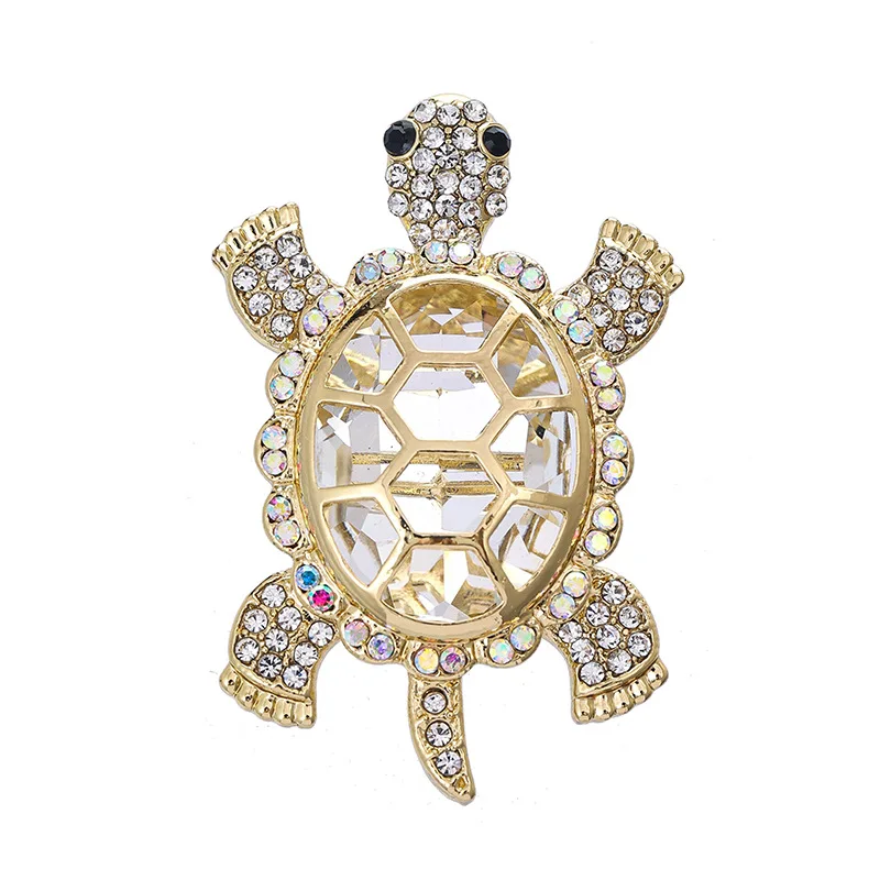 SKEDS Women Men Exquisite Turtle Rhinestone Shining Brooches Delicate Top Brand High Quality Animal Series Badges Jewelry Gift