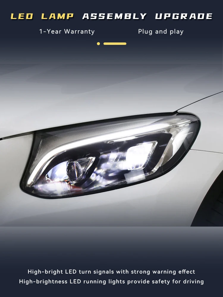 Auto Light For Benz GLC W253 Headlight 2016-2019 Full LED DRL High Configure Design Turn Signal Front Lamp Tools Car Accessories