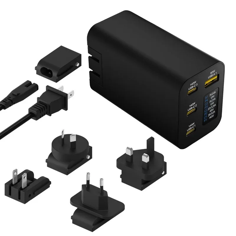 Enchufe de conversión Universal Global, convertidor de enchufe de viaje multifuncional, enchufe Universal PD100W de carga rápida PD140W