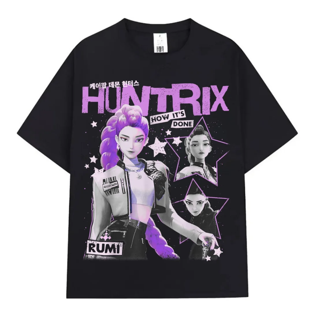 

Kpop Demon Hunter Saja Boys T-shirt Harajuku O-neck Casual T Shirt Men Women Short-sleeved Cotton Aesthetic T-shirts Streetwear