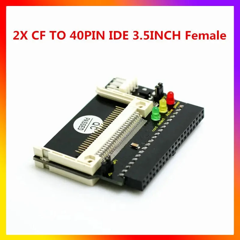 New Black Double Sided CF Card to 3.5 Female 40 Pin CF to IDE Adapter Converter Card Standard IDE True-IDE Mode for PC Hard Disk