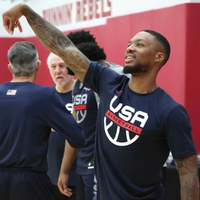 2025 Summer USA Basketball Dream Team Jersey Training Uniform Cotton Printed Short Sleeve T-shirt Durant Lillard USA Half Sleeve