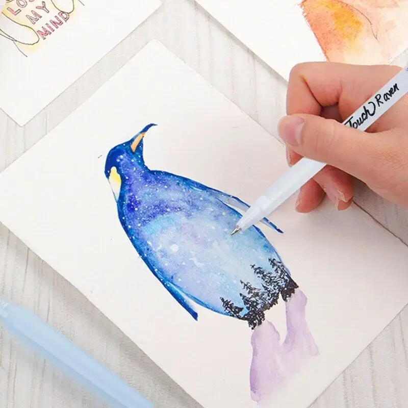 3/5 قطعة/10 قطعة مجموعة 0.8 مللي متر تسليط الضوء على قلم تحديد الحبر الأبيض هلام القلم للرسم الفن توريد رسم قلم جاف للرسم #5