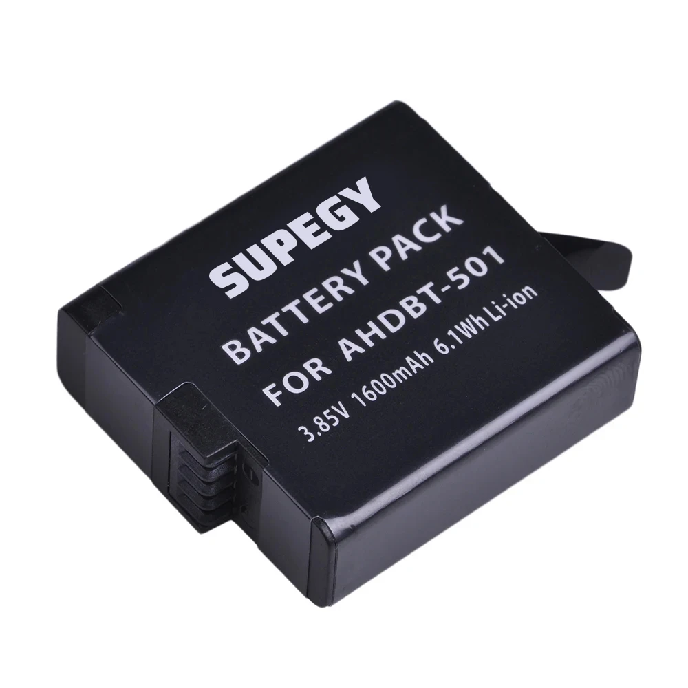 Battery for GoPro Hero 7 Hero 6 Hero 5 Black Cameras (1600mAh) + 2Slots USB Charger with Type C Port