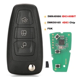 Jingyuqin Flip Chiave A Distanza 433 MHz FSK 4D83/4D63 chip Per Ford Focus 2015-2021 Per Mazda 3 2008-2012 BT50 2011-2015 5WK50165