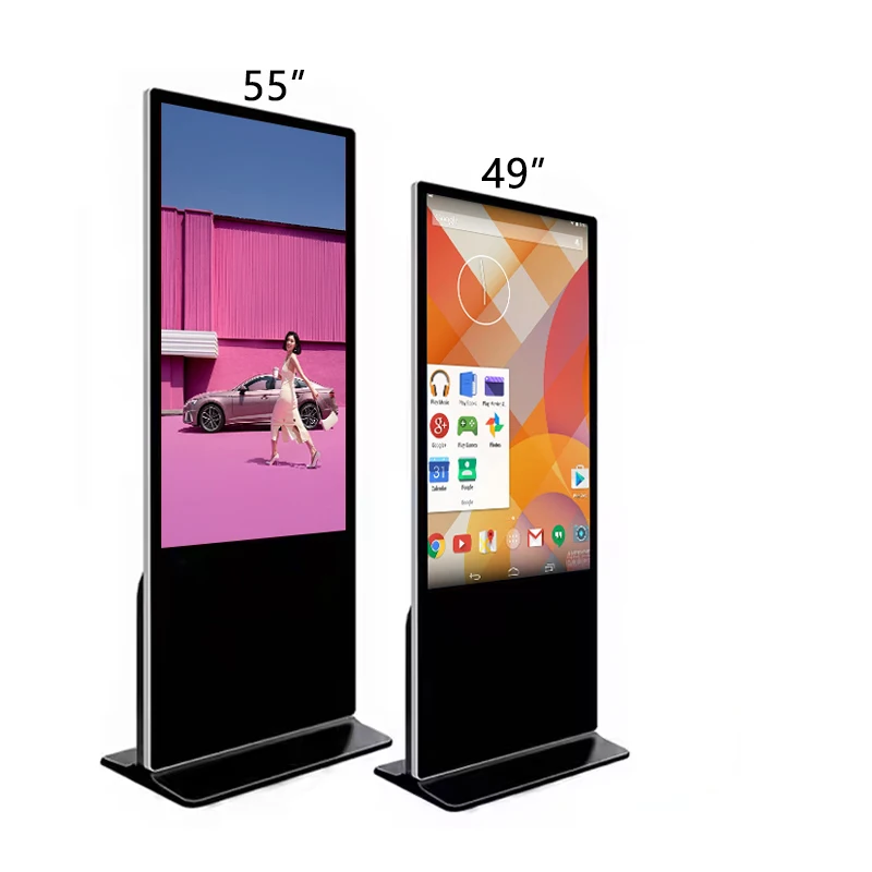 Formato personalizzato all'ingrosso Teasung Supporto da pavimento verticale per interni Android Touch Totem Segnaletica digitale interattiva per Windows per display