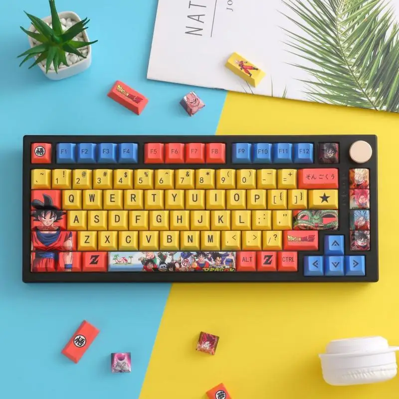 

Dragon Ball Keyboard Cap, Transparent Mechanical Keyboard Decoration, Matte Cartoon Son Goku Keyboard Cap, Boys' Holiday Gift