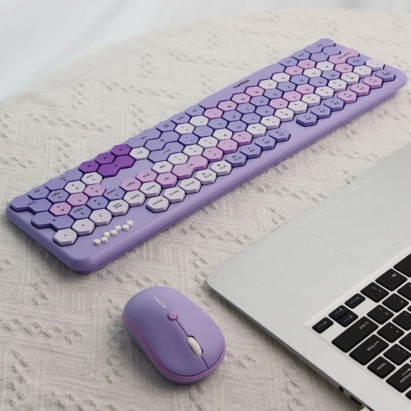 Honey Wireless Keyboard And Mouse Set For Girls, Cute, Creative, Ling Shaped, Personalized, Unlimited Keyboard, Laptop, Tablet