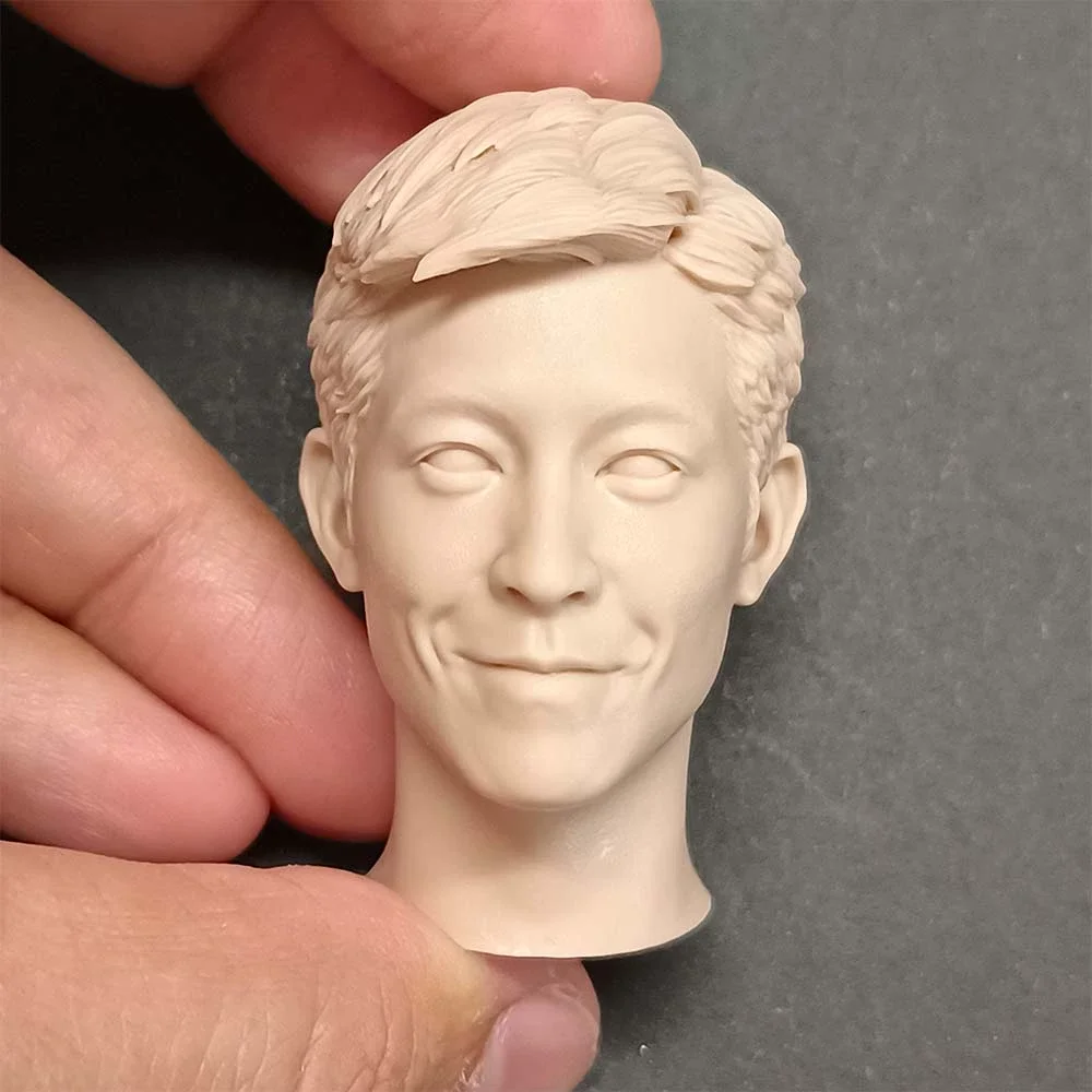 

1/6 Scale Edison Chen Singer Male Head Sculpture Carving 1:6 Star Unpainted Model Fit 12'' Action Figure Body Soldierl Toys