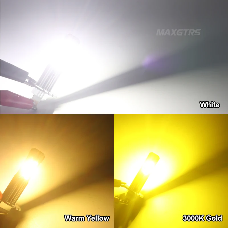 MAXGTRS 2Pcs Canbus LED Light Bulb H1 LED Headlight Mini Size Design Wireless Fanless For Car LED Lamp CSP Chips 12000LM White