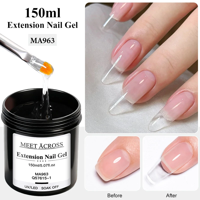 

150ml Large Capacity Nail Extension Gel Acrylic Semi-Permanent Transparent Gel Varnish Suitable for Design Art Extension Tool