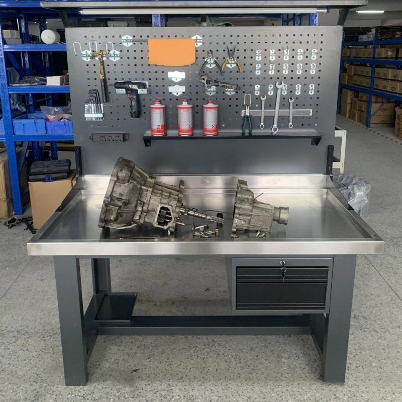 Auto Repair Engine Transmission Heavy Duty Anti-static Workbench Stainless Steel Laboratory Workshop Operation Inspection Table