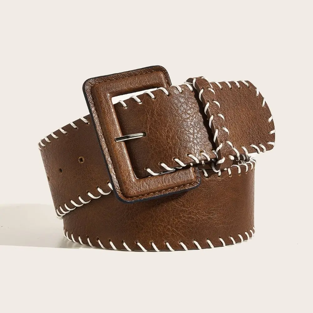 

Women Fashion Luxury Design Suede Leather Wide Belt Casual Trendy Pin Buckle Waistband Versatile Business Waist Strap Gifts