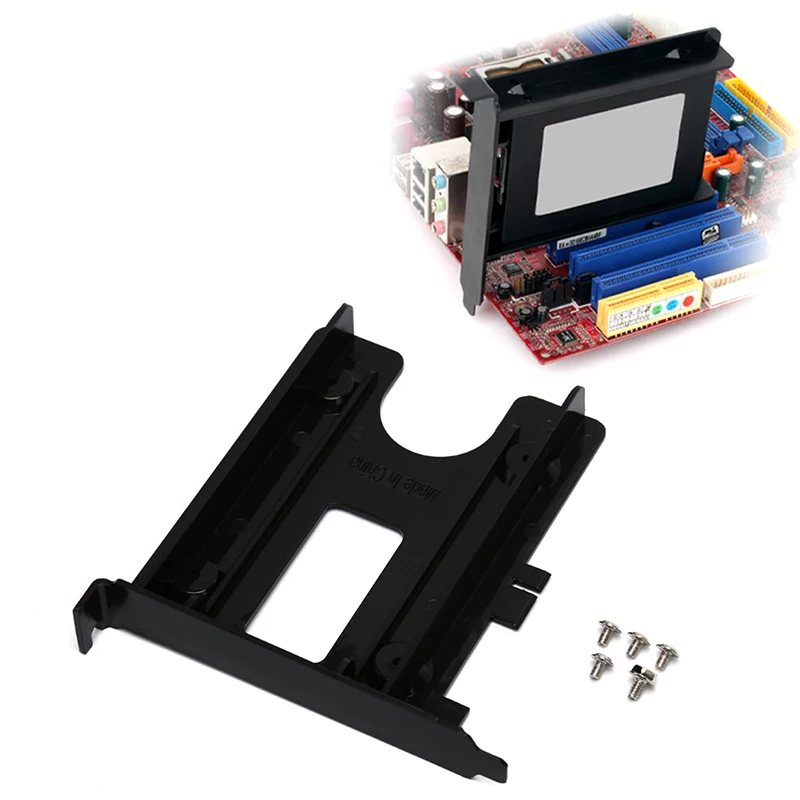 1Pcs HDD PCI Bracket PCI Slot 2.5inch HDD SSD Rear Panel Mount Bracket Hard Drive Adapter Tray Caddy with 4pc Screws