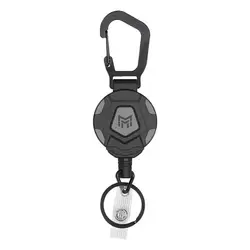 Carrete de insignia de tracción retráctil de Metal ABS, cordón de identificación, etiqueta de nombre, soporte de tarjeta, carretes, cinturón de retroceso, llavero de cadena, Clips de bolsa