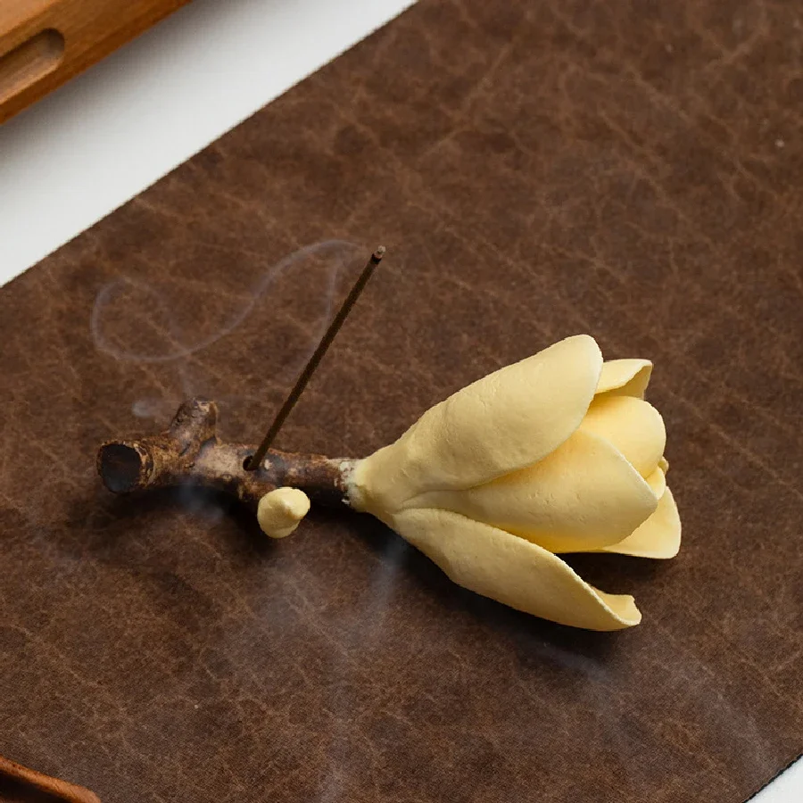 Jade Orchid Handmade Ceramic Decorative Ornament, Incense Insertion  Entrance, Agarwood Incense Burner, Incense Holder