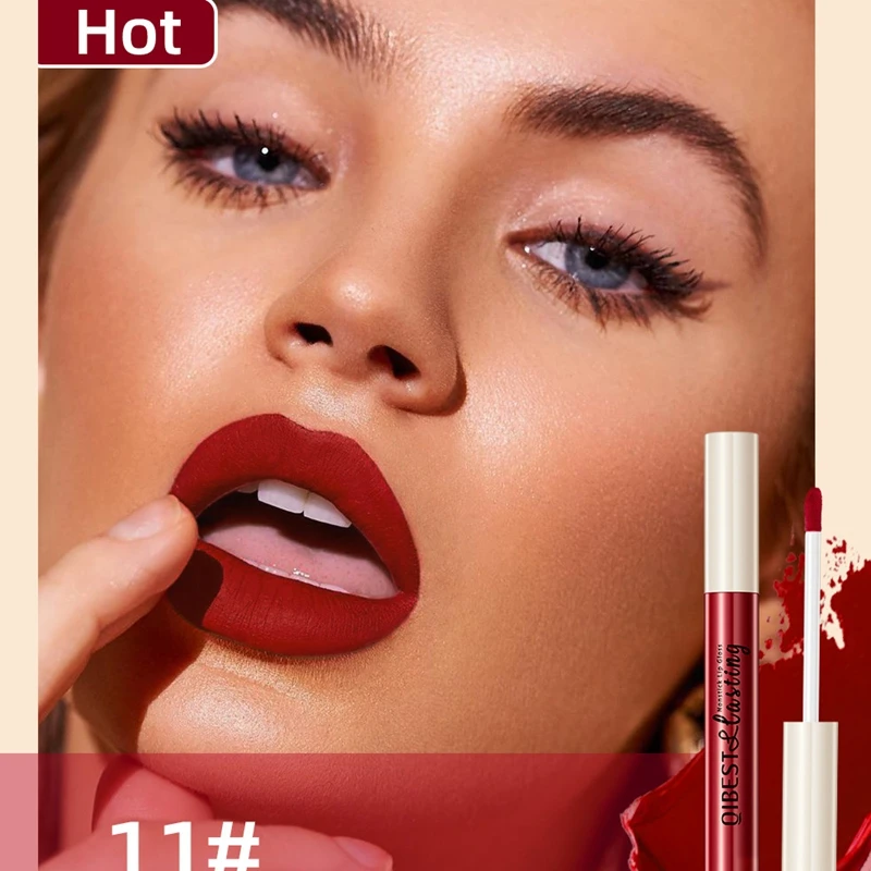 24 สี Matte ลิปสติกผู้หญิง Lip Makeup Velvet Lipgloss Long Lasting Lip Tint Waterproof Non-stick Cup Lip Gloss เครื่องสําอาง