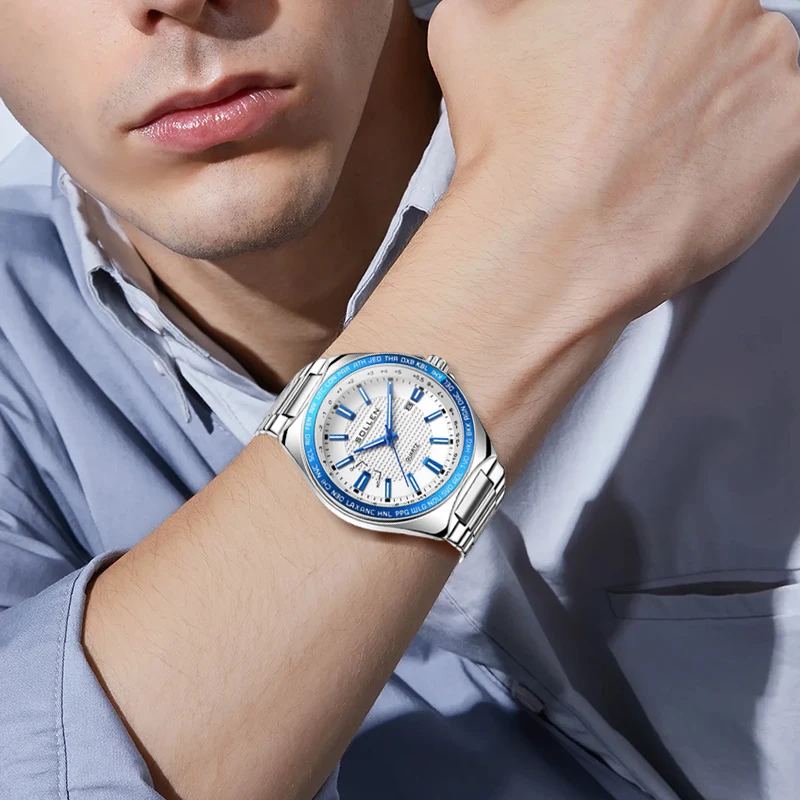 SOLLEN Switzerland Luxury Brand Japan Import MIYOTA Quartz Movement Men's Watches Luminous Waterproof Auto Date Clock SL710