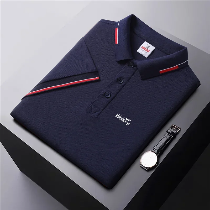 Męska koszulka polo T-shirt 2024 Nowa letnia moda Casual Top z krótkim rękawem Biznesowa oddychająca sportowa odzież golfowa