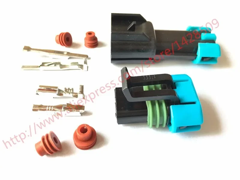 1 Set 2 pin way black male female waterproof temperature Sensor Plug auto connector 15300027 15300002