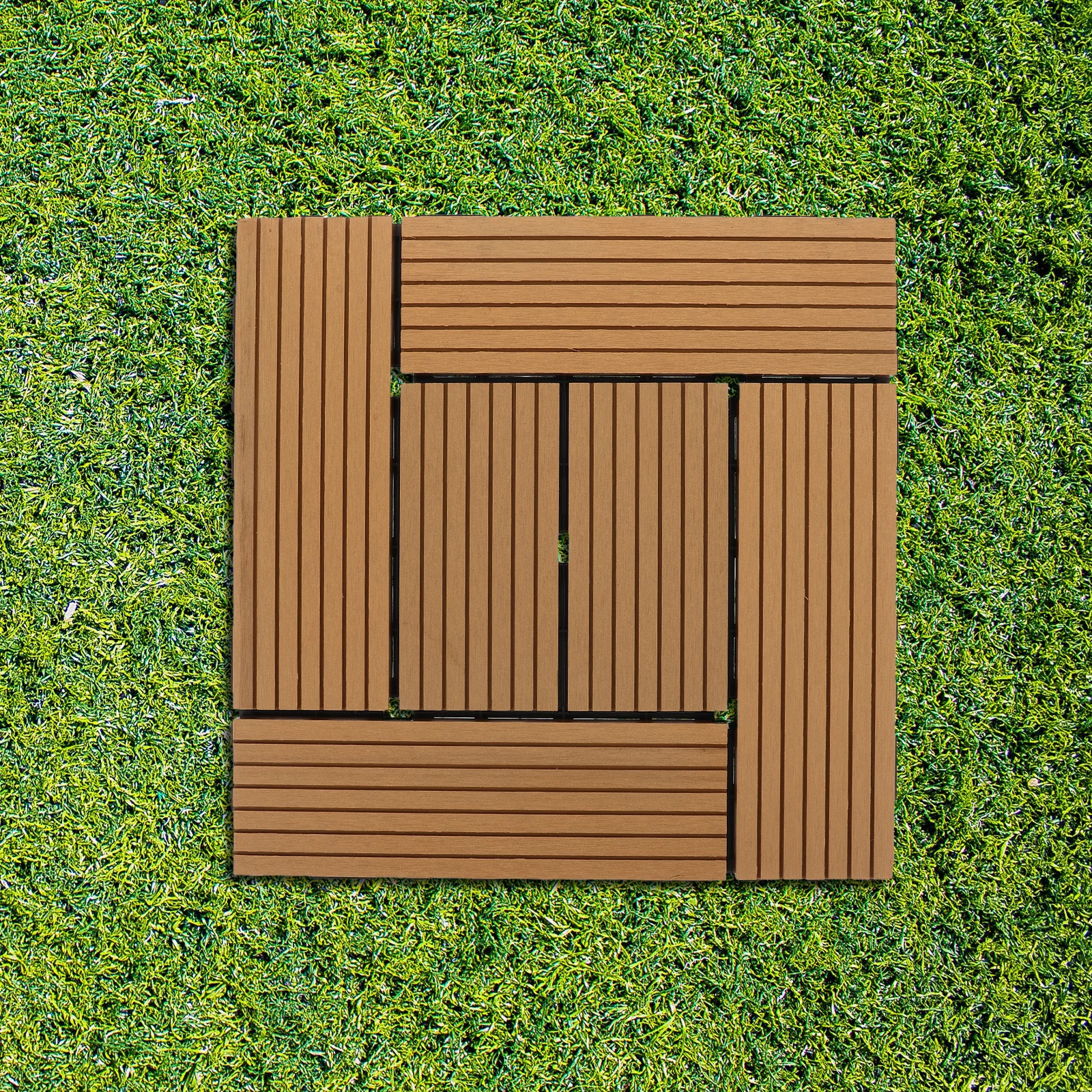 

30.5x30.5x2cm Plastic Composite Interlocking Deck Tiles Outdoor Patio Balcony Garden Flooring Porch Interlocking Tile