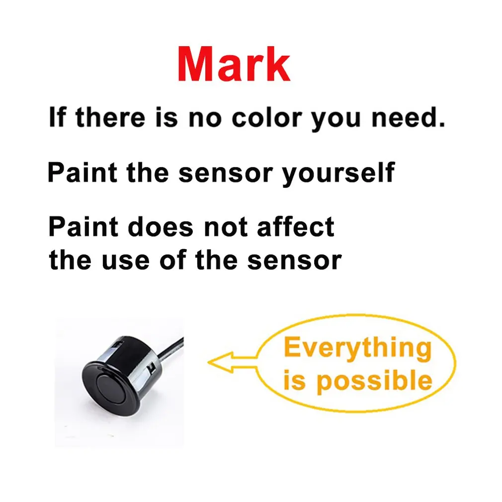 Hot 22mm Car Parking Home Sensor Kit Reversing Radar Ultrasonic System Monitor Kit Black Silver Color Monitors Reverse System