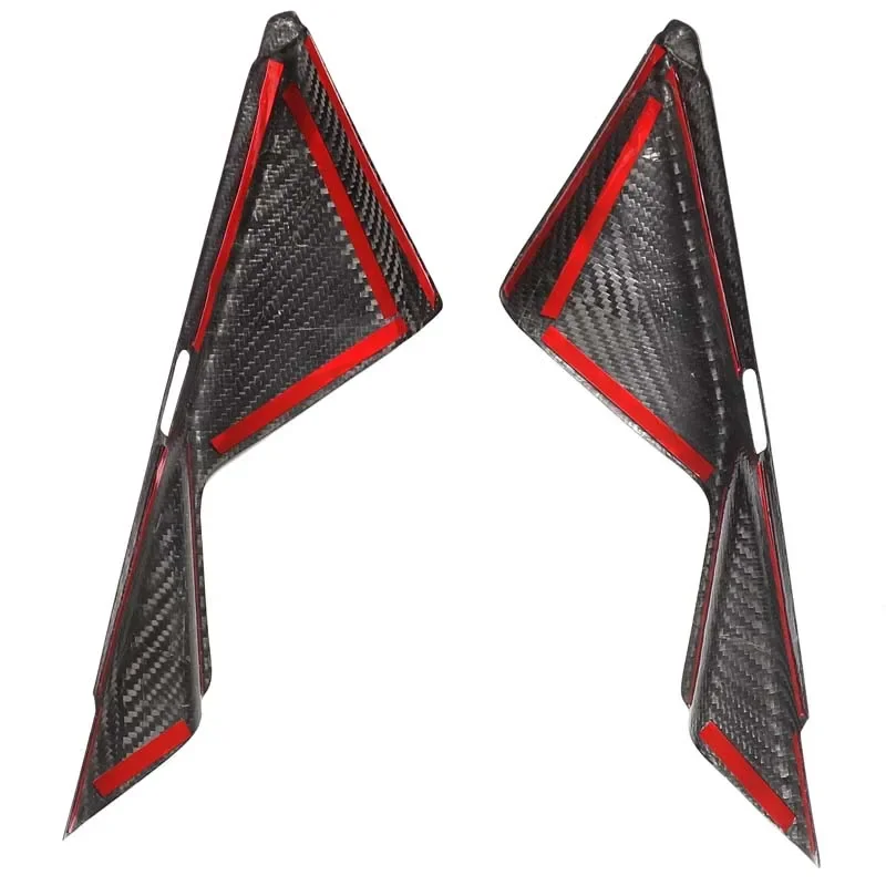2Pcs For Nissan 370Z 2009-2020 Real carbon fiber car front inner triangular pillar decorative sticker car protection accessories