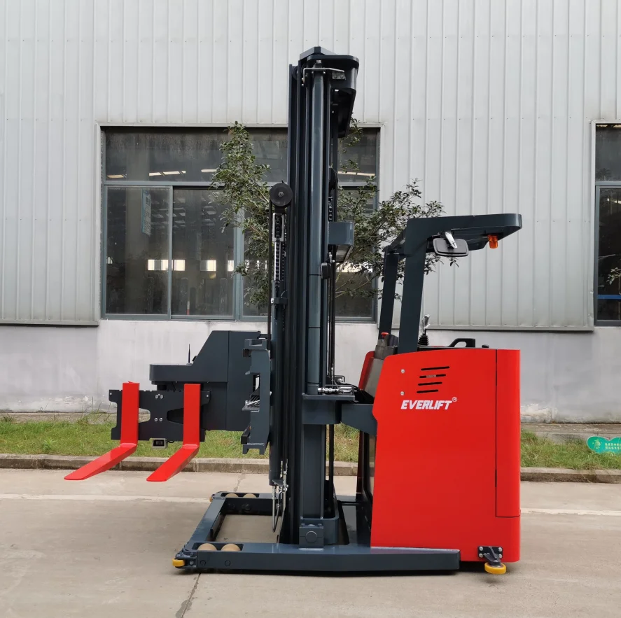 1Ton/1.5Ton 3-Way Electric Stacker, 6-12m Lifting Height, VNA Forklift with Optional AGV System & Lithium Battery