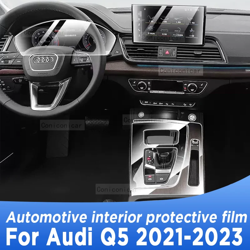

For Audi Q5 2018 2021-2023 Gearbox Panel Navigation Automotive Interior Screen TPU Protective Film Cover Anti-Scratch Sticker