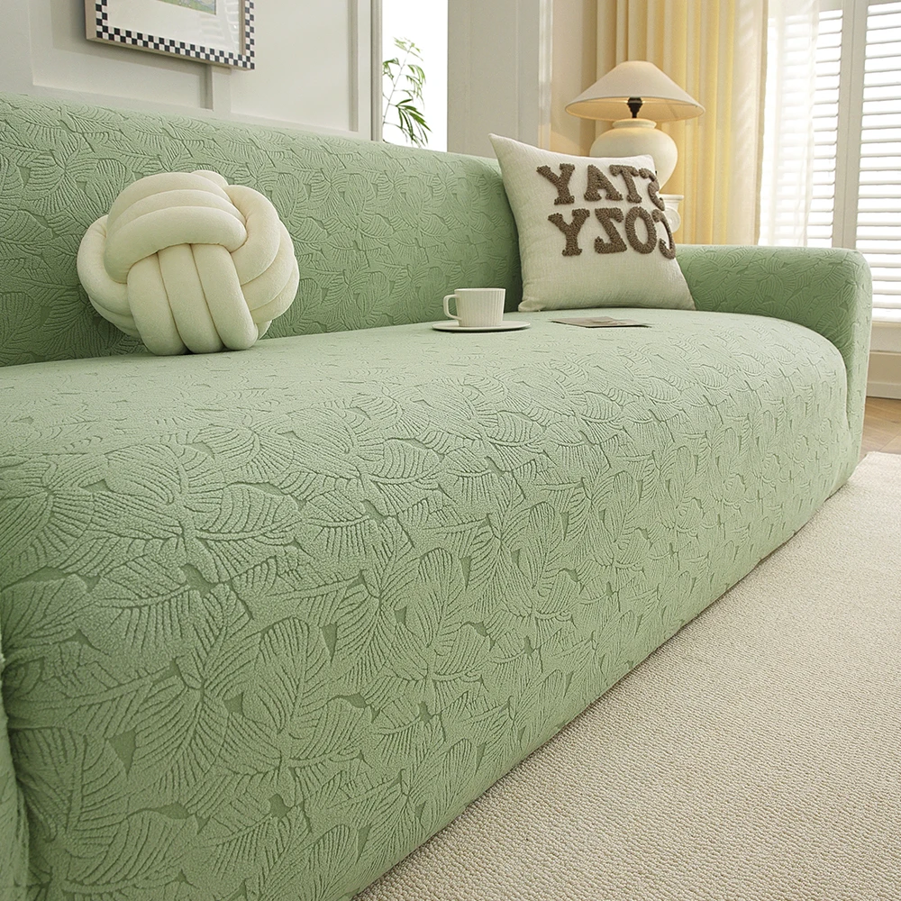 Leaf Style Elastic Sofa Cover Anti-Slip Dustproof Four Season Machine Washable Couch Cushion Protector for Home Decor
