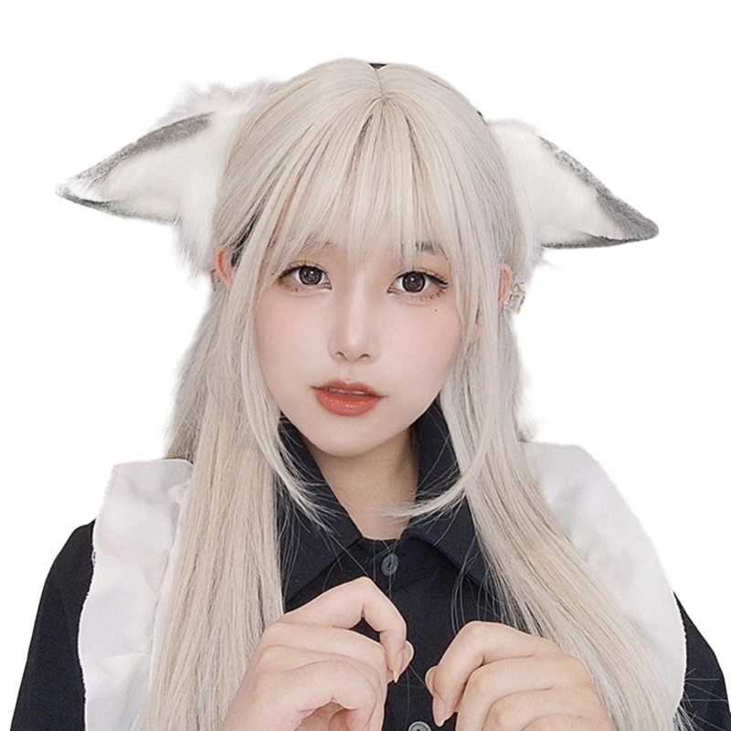 Cosplay empregada doméstica hairhoop animal orelha hairband dobrável anime acessórios fantasia meninas feminino favor festa