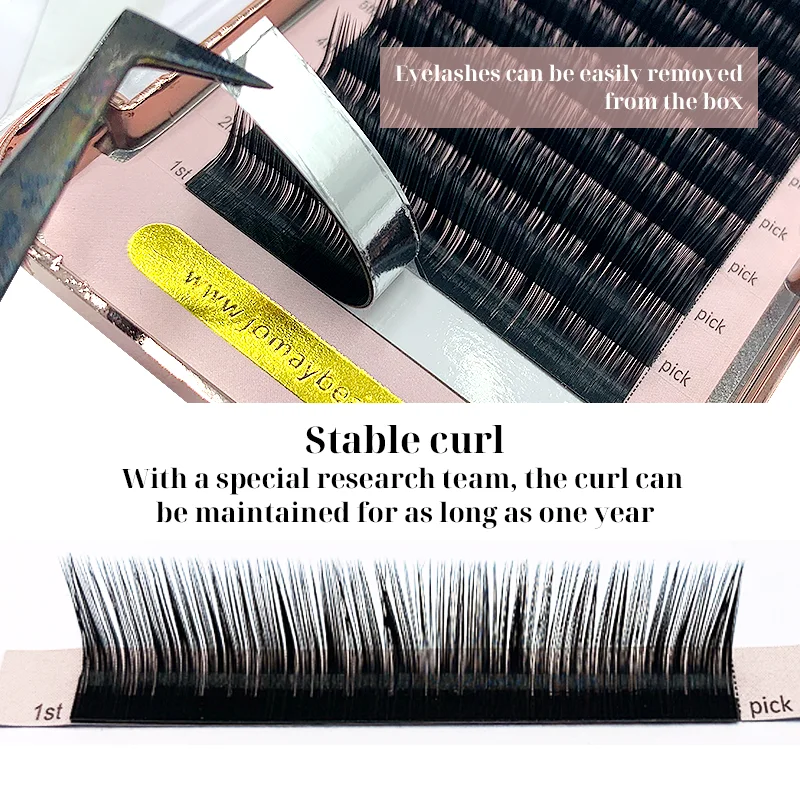 Jomay Mix 8~16mm Handmade Korean Pbt L/M Curl Eyelash Extension Natural Soft Faux Mink Lash Makeup Tools Beauty