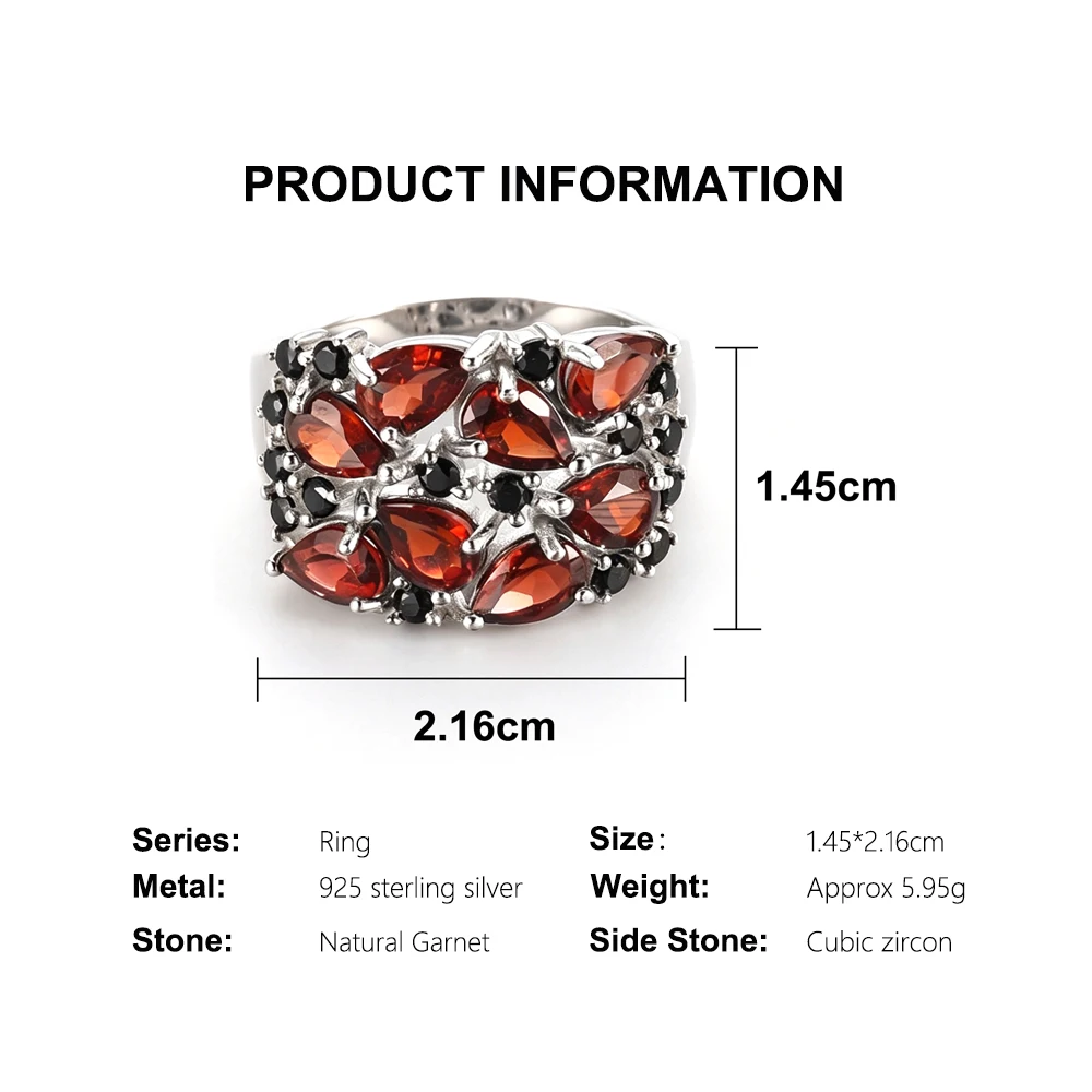 Anillo de granate natural de d - Birthstone Ring Set reseña y precio