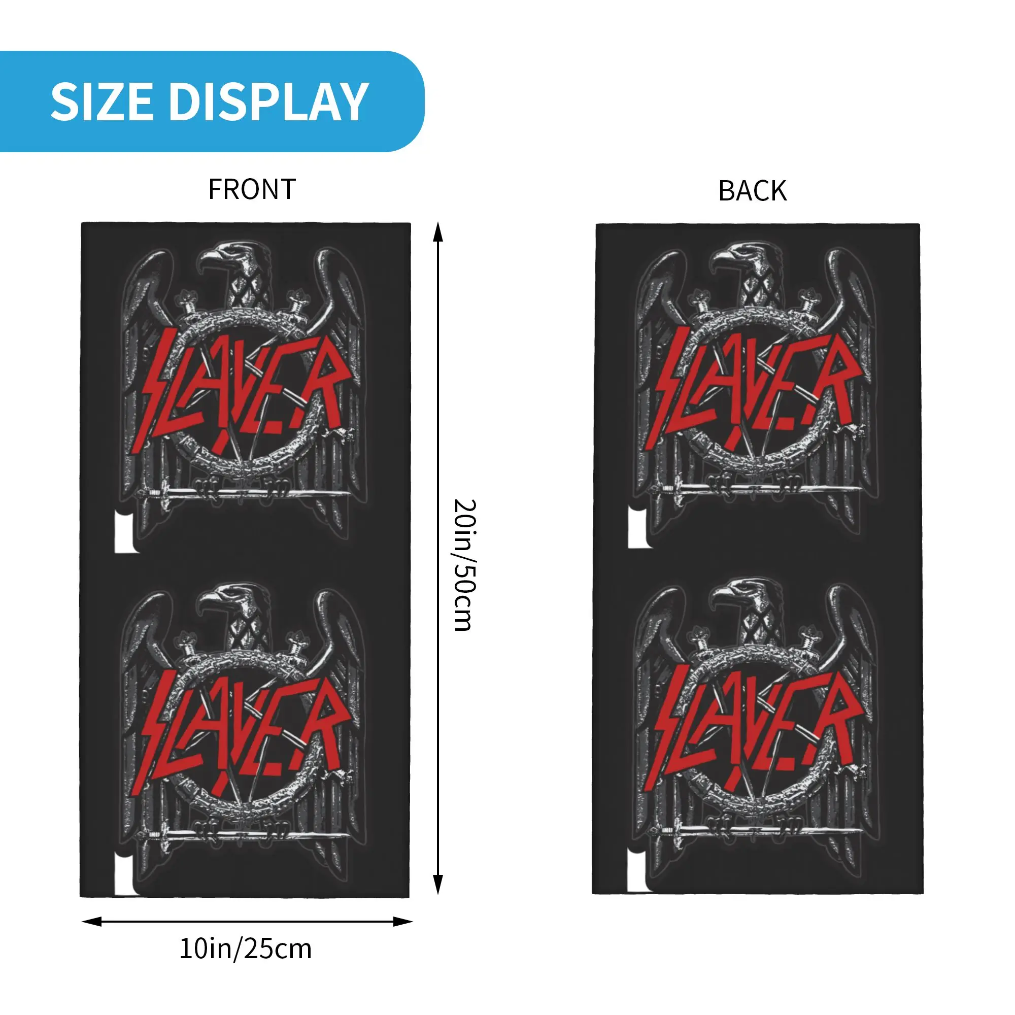 Custom Slayers Logo Bandana Neck Gaiter UV Protection Face Scarf Cover Men Women Heavy Metal Thrash  Headband Tube Balaclava