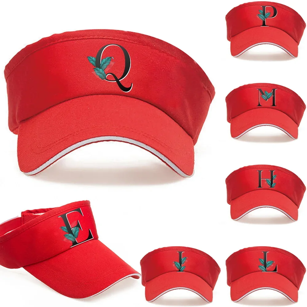 

In Stock! Women Running Empty Top Hat Outdoor Sport Long Brim Ponytail Printing Leaf Series for Red Color Baseball Cap 2023