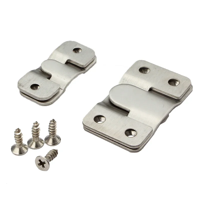 

4pcs Stainless Steel Wall Hook Picture Frame Keyhole Hanger Z Clip Sofa Bed Interlocking Flush Mount Bracket Furniture Connector