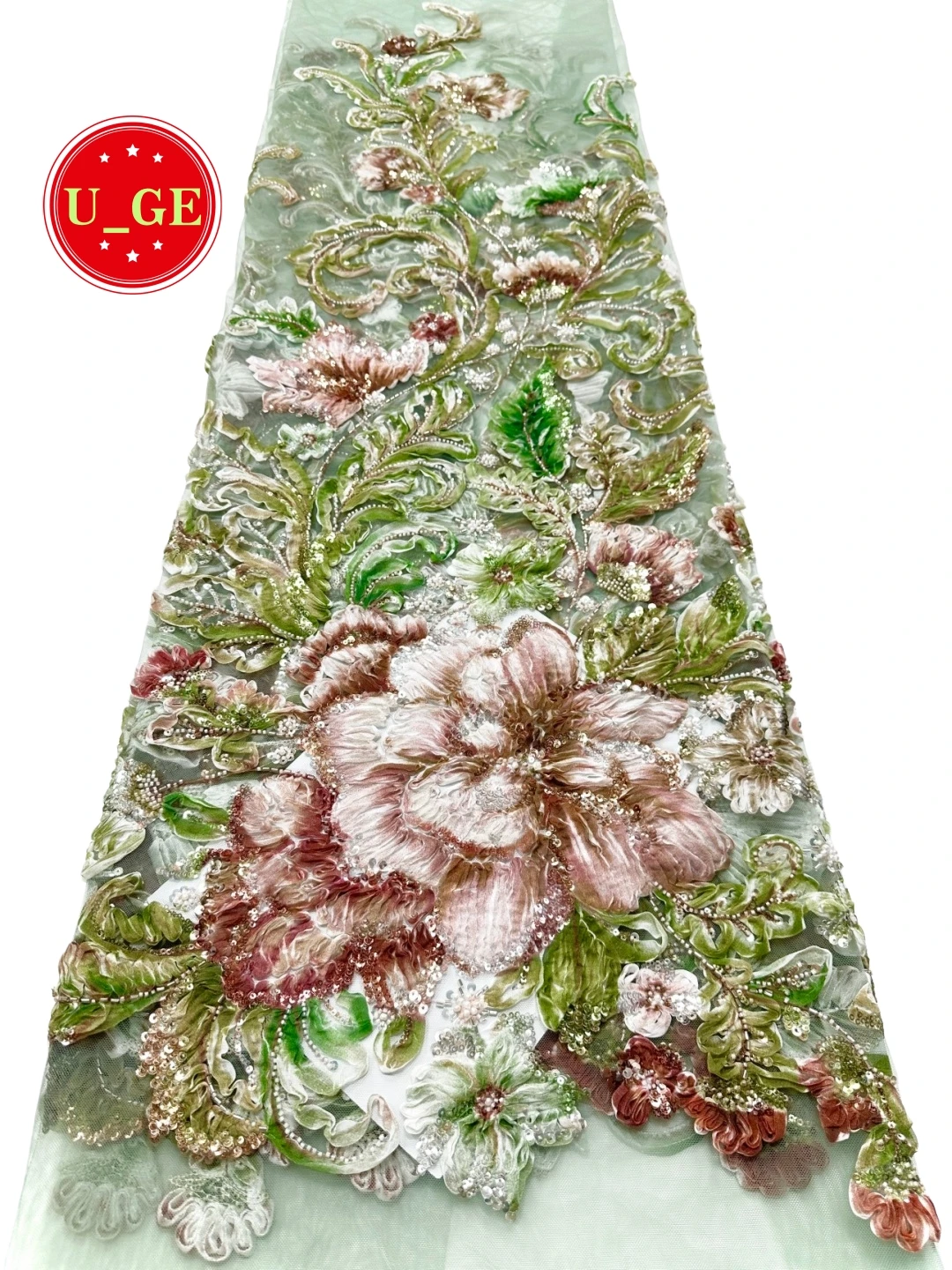 

2026 Последнее элегантное мягкое сетчатое шифоновое кружево - смешанные цвета, ткань премиум-класса для свадебных и вечерних платьевU_Ge1978