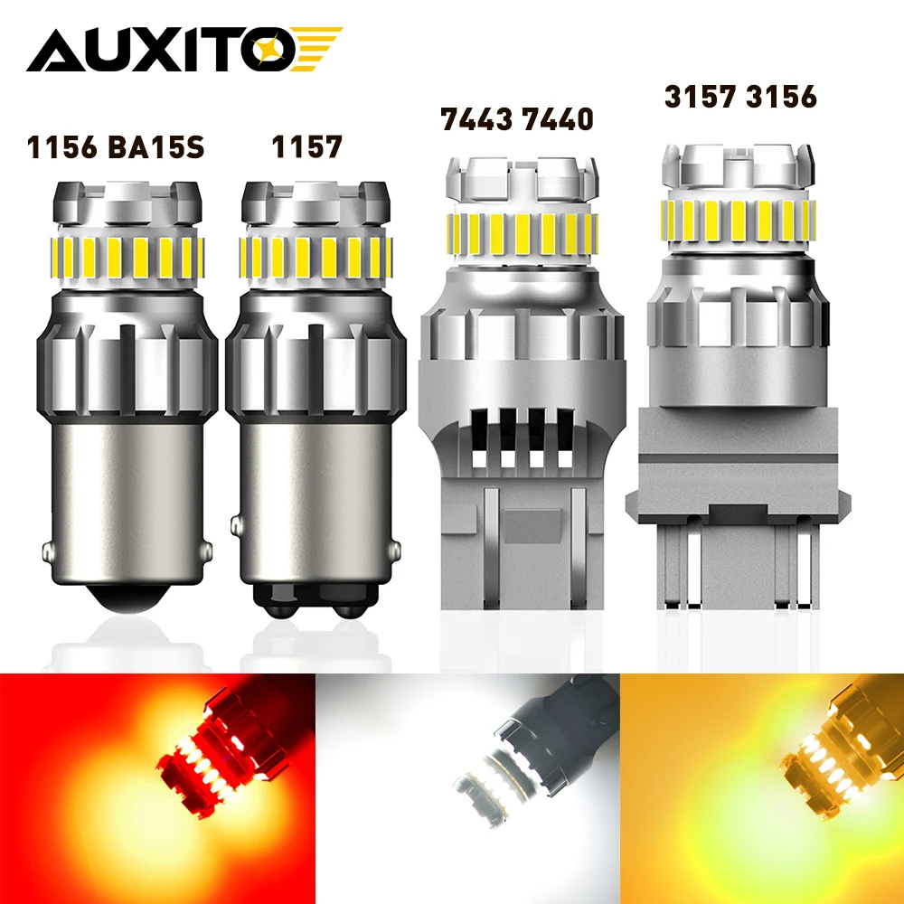 AUXITO 2Pcs 1156 BA15S P21W 1157 BAU15D PY21W 7440 W21W P21/5W 1157 BAY15D 7443 3157 LED Bulbs Reverse DRL Parking Signal Lamp