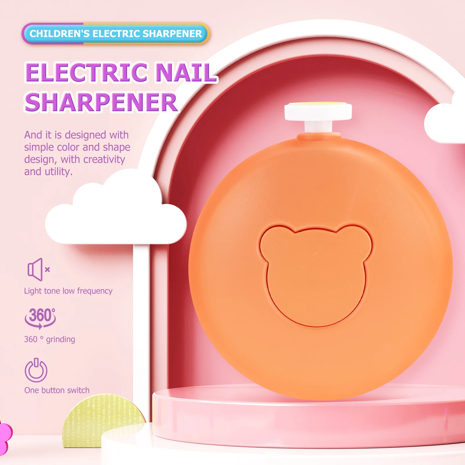 

1 Set Electric Nail Trimmer Brush Lightweight Portable Replacement Heads Long Lasting Safe Efficient Manicure Tools For