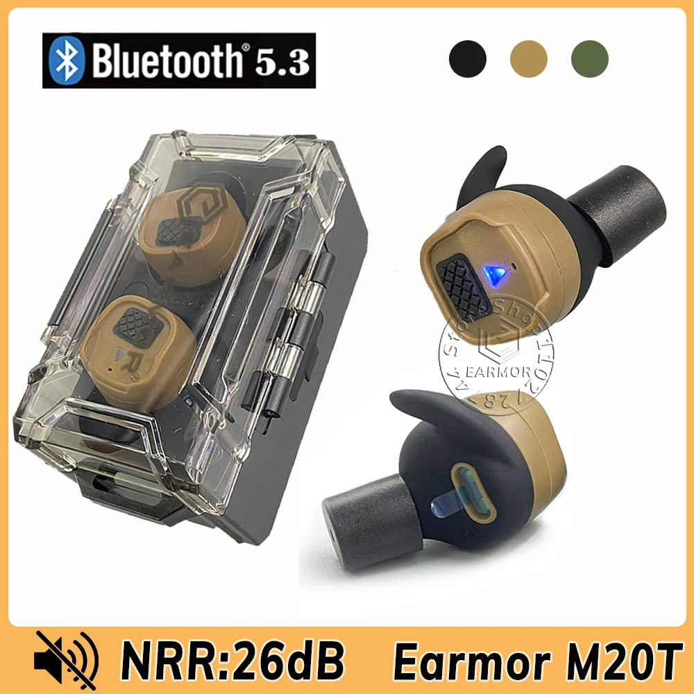 Earmor M20T BT5.3 Tactical Headset Electronic Anti-noise Earplugs Noise-cancelling for Shooting Hearing Protection