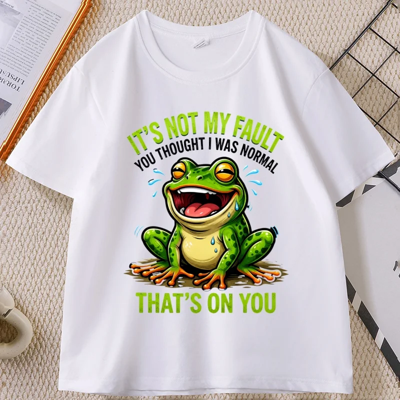 Funny Frog T-Shirt Unisex Cotton Short Sleeve Graphic T Shirts High Quality Round Neck Printed Tshirt Men Women Y2k Clothes