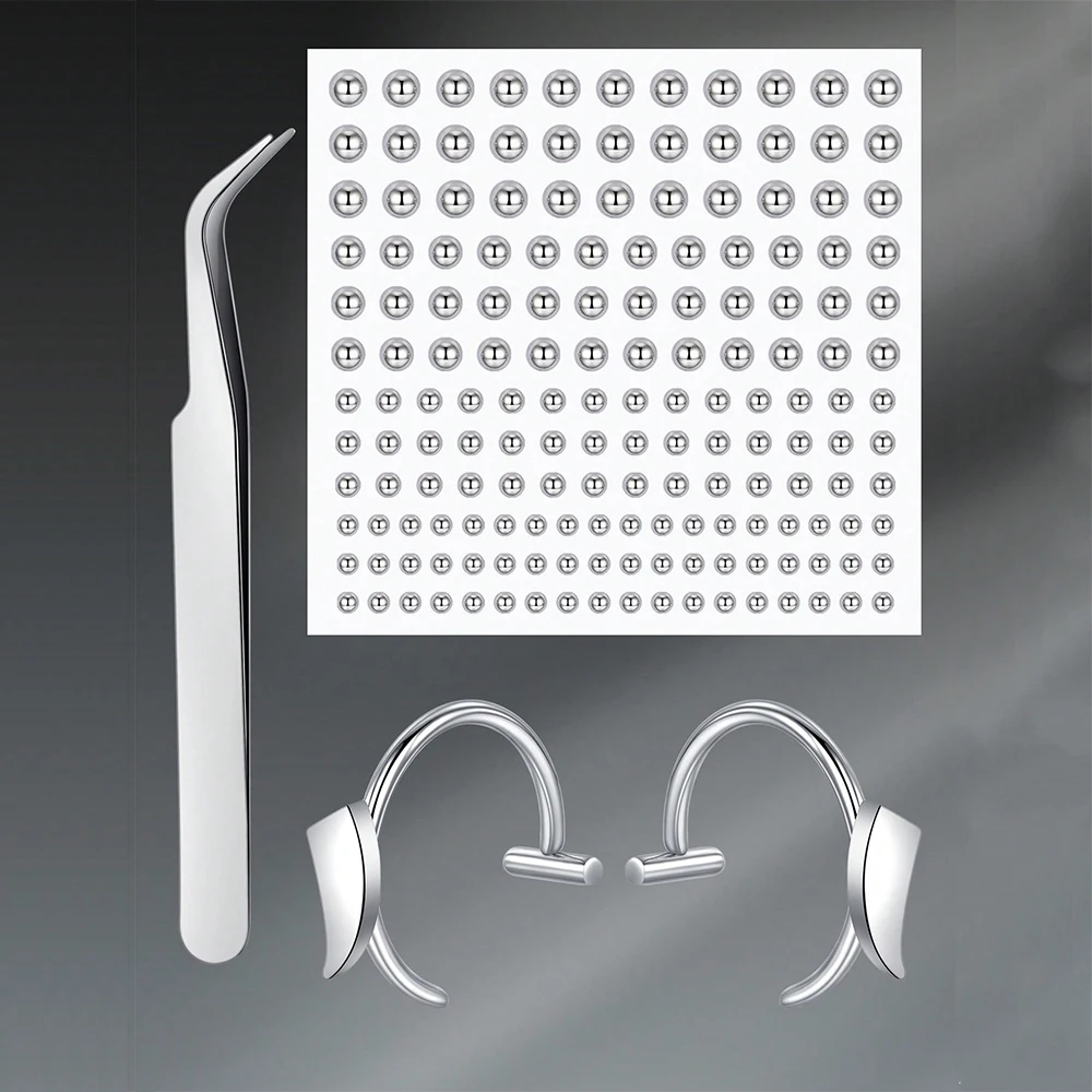 1 مجموعة الفضة وهمية الشفاه ثقب وهمية الشفاه الدائري للنساء الرجال ، الشفاه الأصفاد كليب على فو ثعبان لدغات الأطواق غير الثقب مجوهرات #4