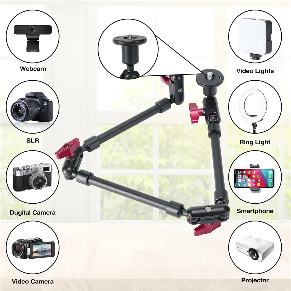 New Camera Magic Arm with Super Clip Bracket for Smartphone Camcorder Action Camera Gopro Clamp Mount Tablet Webcam Studio Kits