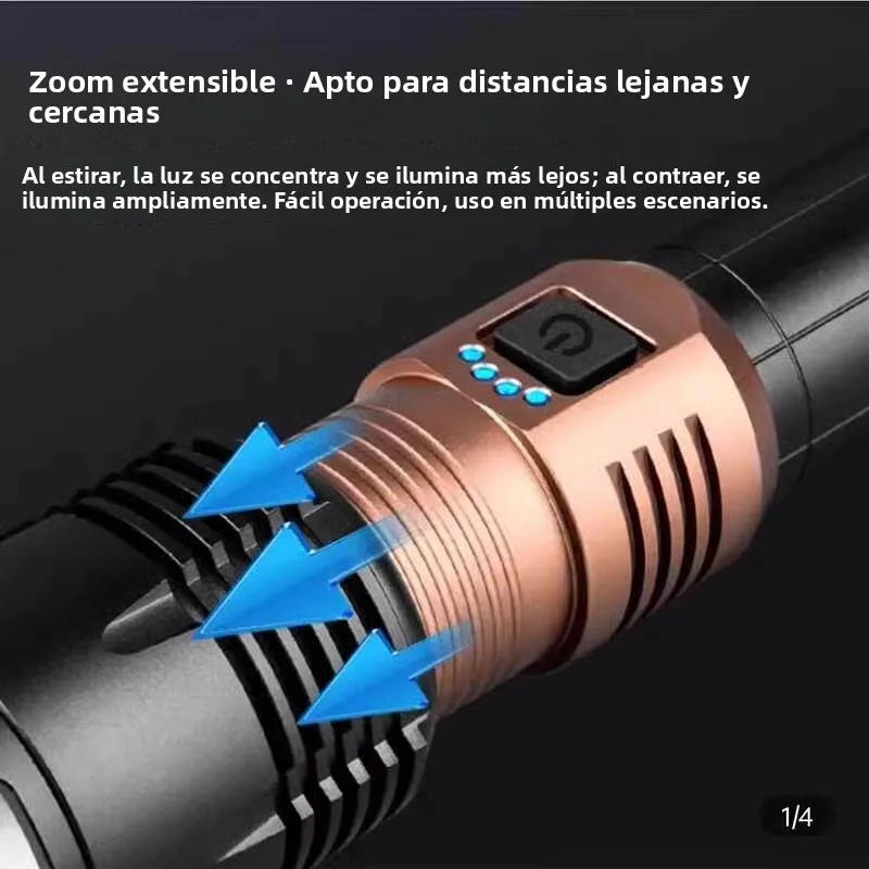 Linterna de Alta Intensidad para Exteriores, Luz Brillante de Largo Alcance, Antorcha de Fuego Dragón, Súper Brillante, Imper...