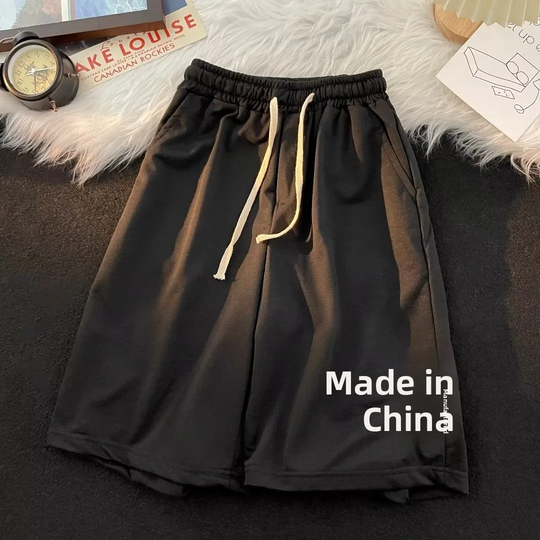 

American Sle Loose Fit Straight Leg Men's orts plus Size Casual Spor Five-Quarter Length Trendy Faionable Summer Wear