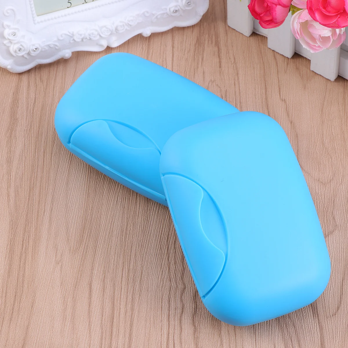 

Travel Soap Case Portable Size L Blue Lockable Lightweight PP Plastic Soap Holder Box for Outdoor Home Use