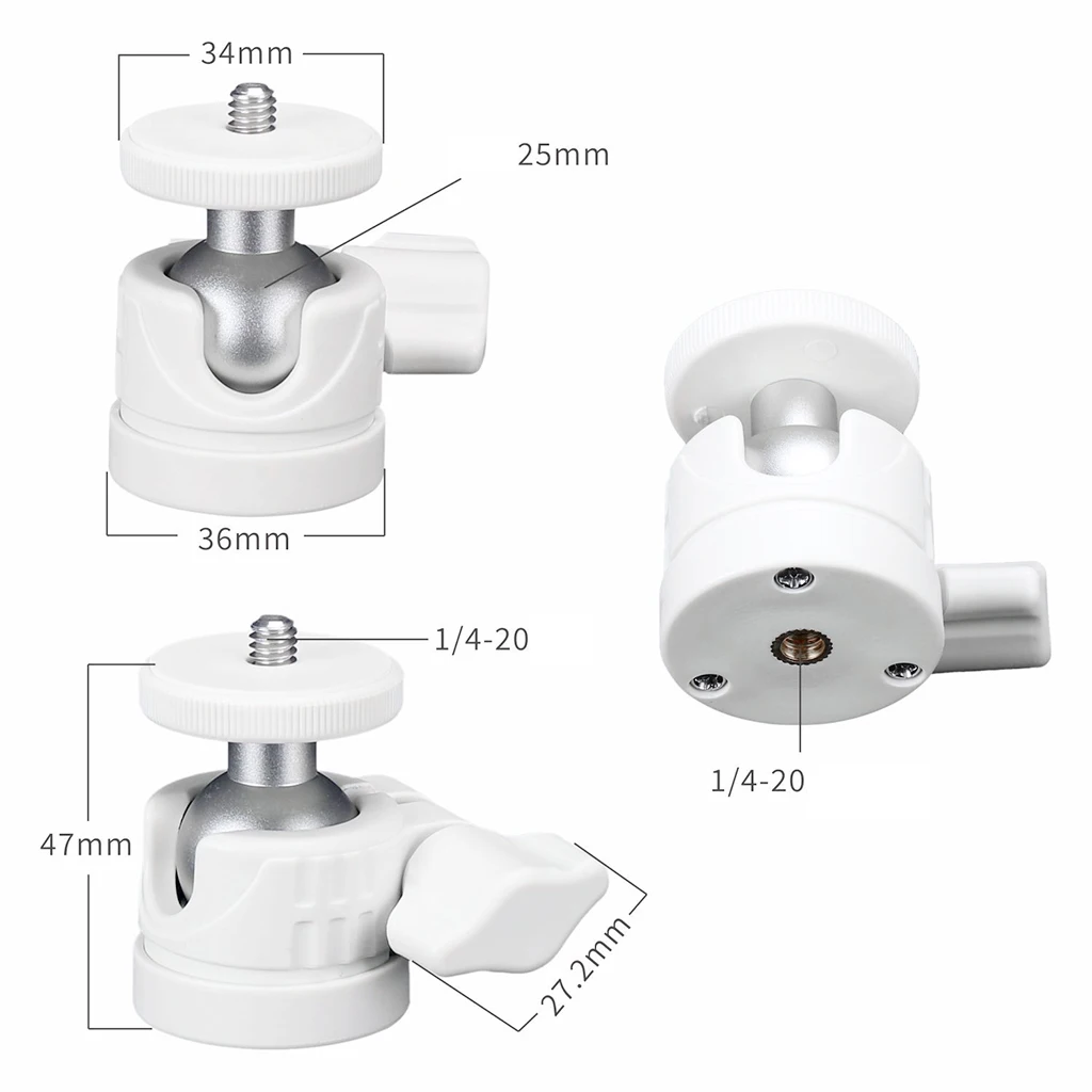 Universal Tischplatte Mini Stativ Panorama Kugelkopf Stativ 360-Grad-Drehschraube 1/4 "Schraube für Kamera Handy Selfie Stick – Detail 6